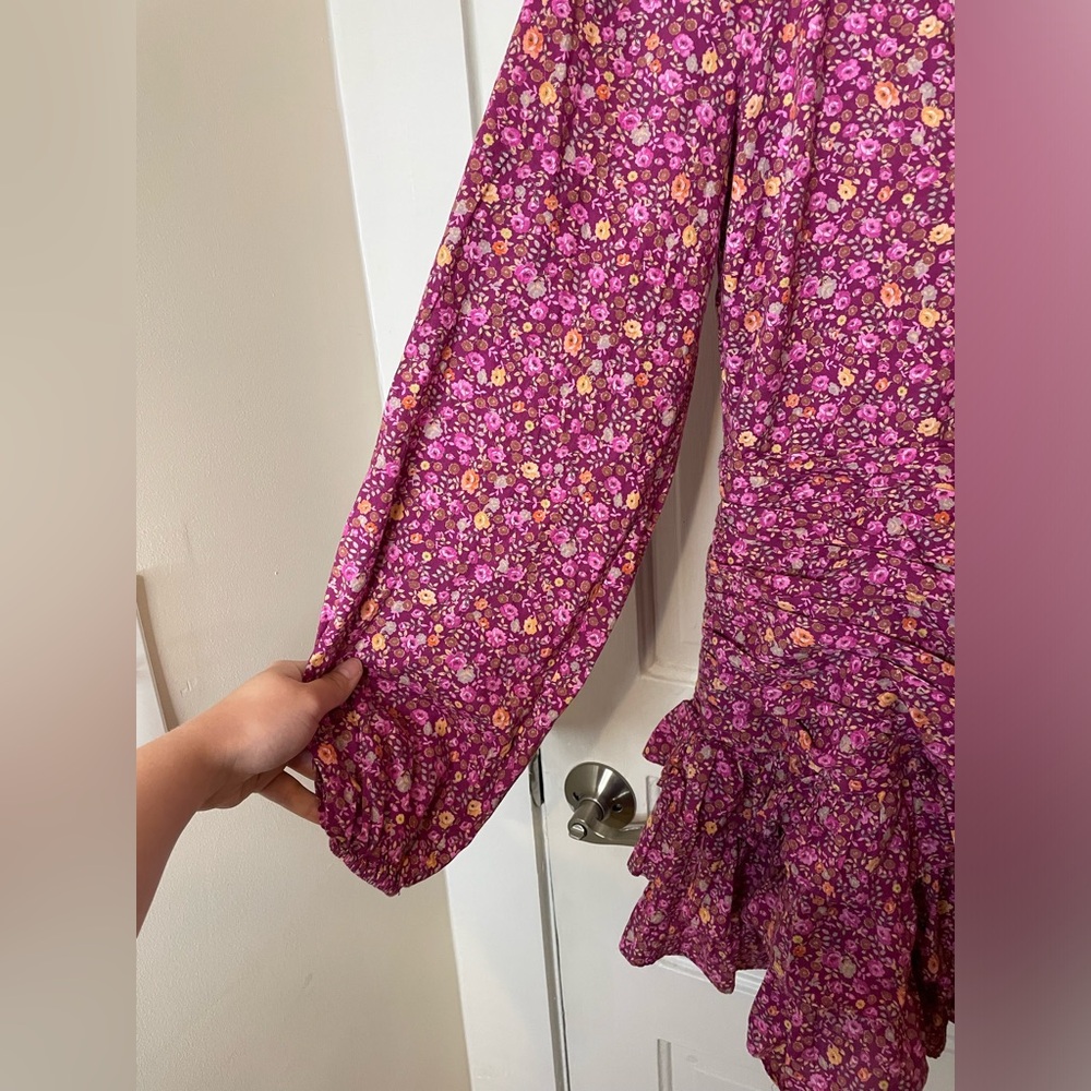 LoveShackFancy Rina Floral Printed Cotton Dress Cottagecore Girly Long Sleeve - Picture 6 of 16